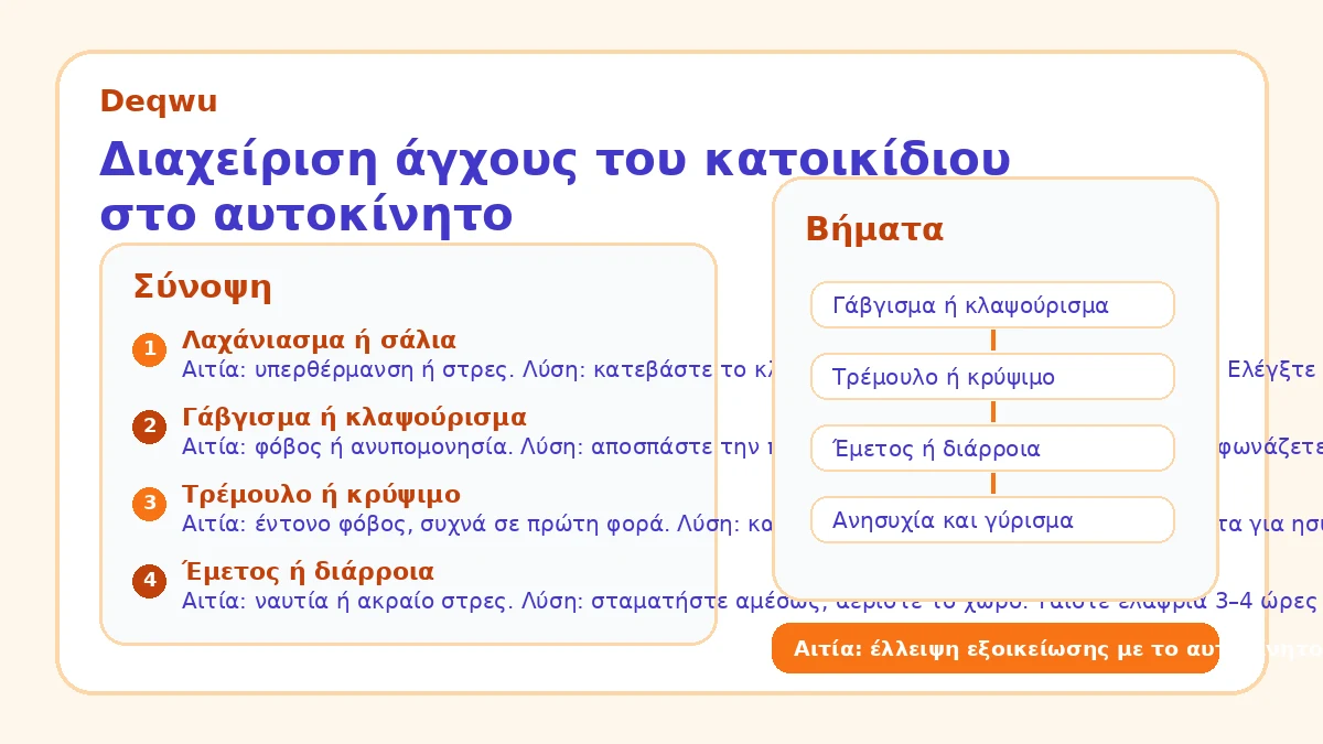 Διαχείριση άγχους του κατοικίδιου στο αυτοκίνητο