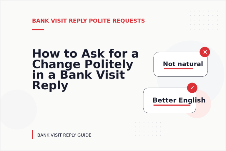 How to Ask for a Change Politely in a Bank Visit Reply