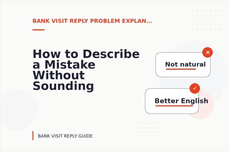 How to Describe a Mistake Without Sounding Rude in Bank Visit Reply English How to Describe a Mistake Without Sounding Rude in Bank Visit Reply English