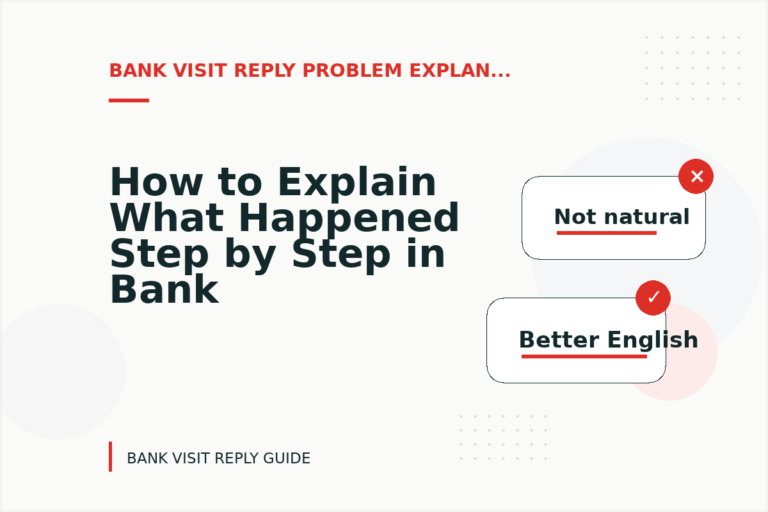 How to Explain What Happened Step by Step in Bank Visit Reply English