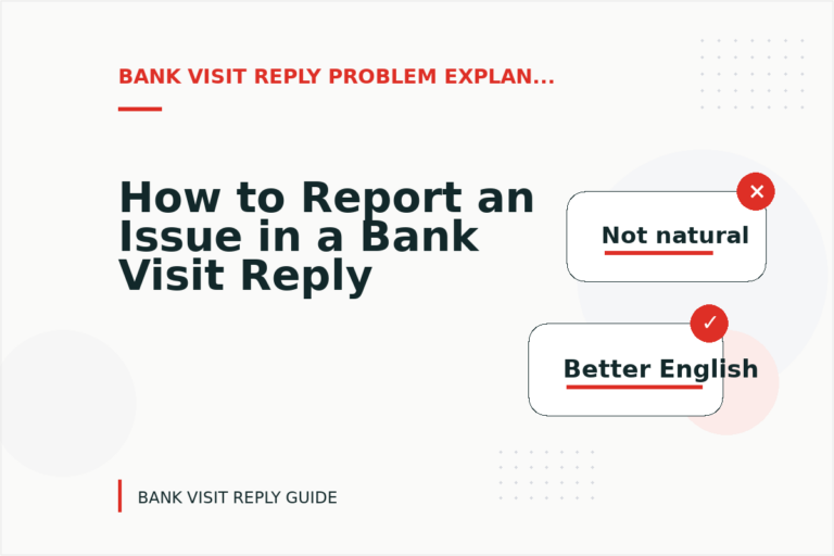 How to Report an Issue in a Bank Visit Reply How to Report an Issue in a Bank Visit Reply