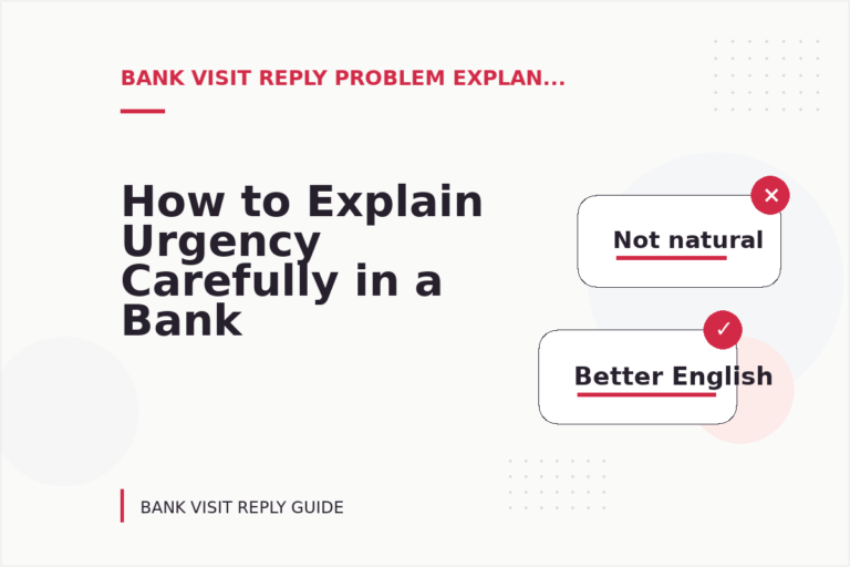 How to Explain Urgency Carefully in a Bank Visit Reply