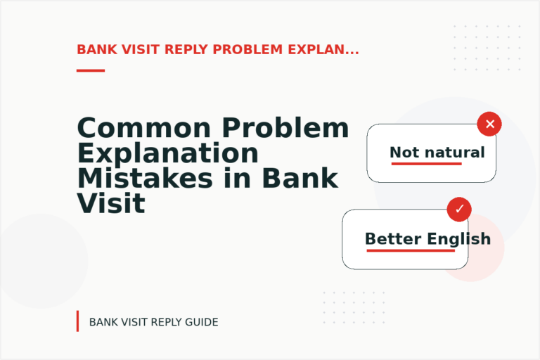 Common Problem Explanation Mistakes in Bank Visit Reply English