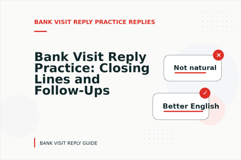 Bank Visit Reply Practice: Closing Lines and Follow-Ups Bank Visit Reply Practice: Closing Lines and Follow-Ups